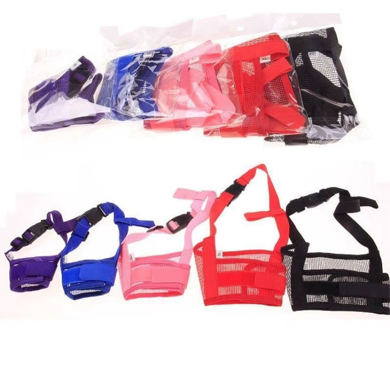 Pet Dog Adjustable Mask Bark Bite Mesh Mouth Muzzle Grooming anti Stop Chewing Pets Accessories